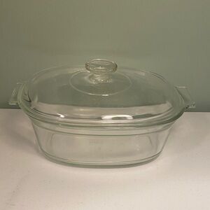 PYREX Vintage Glass Oval Casserole Dish with Lid